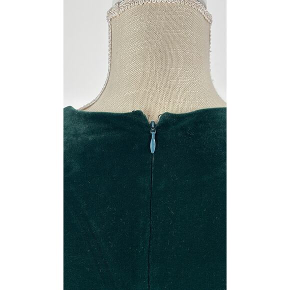 Express Long Puff Sleeve Velvet Mini Dress Green Womens Size Small - Picture 6 of 8